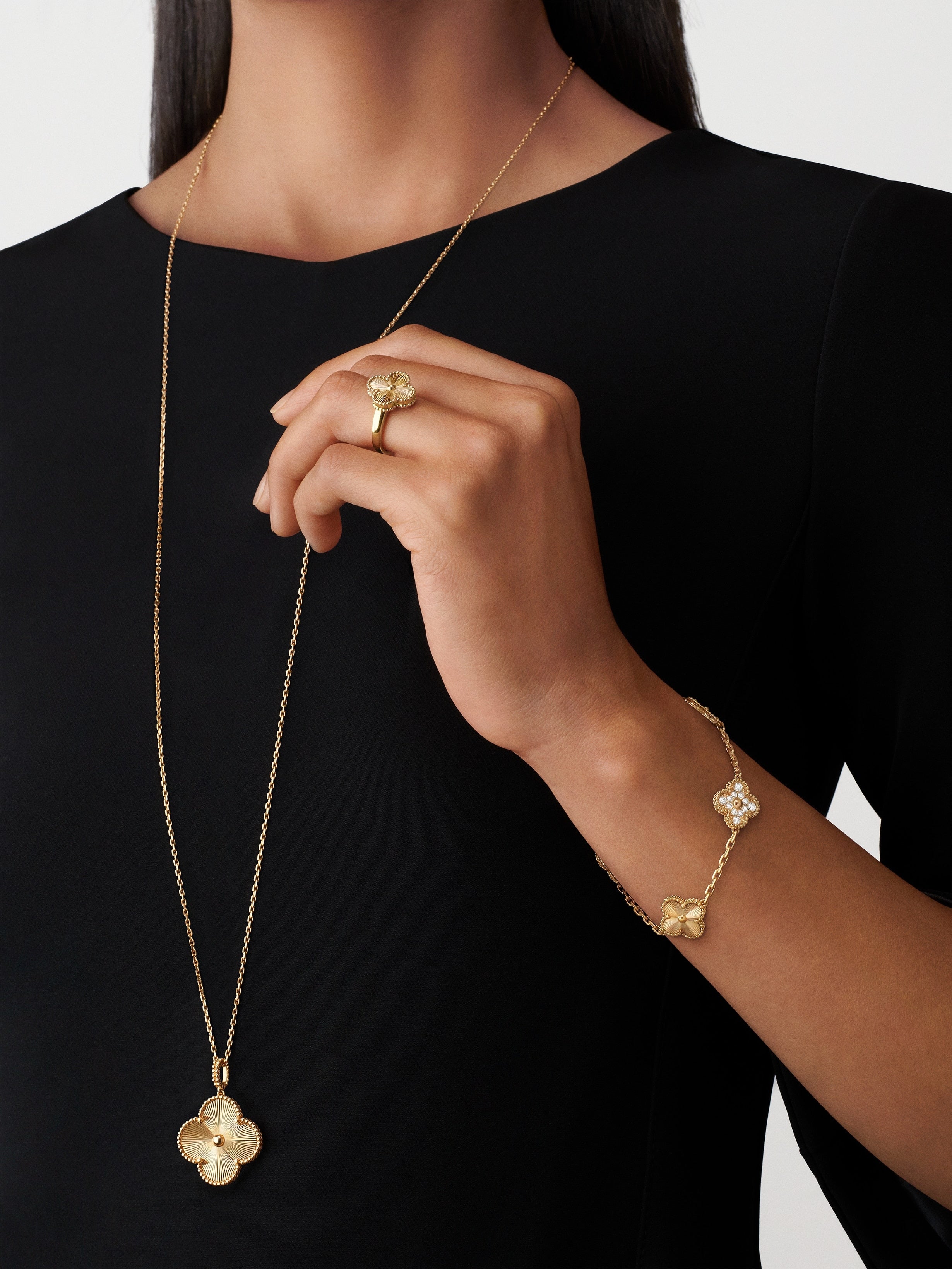 Bracelet Trèfle 5 Motifs — Doré