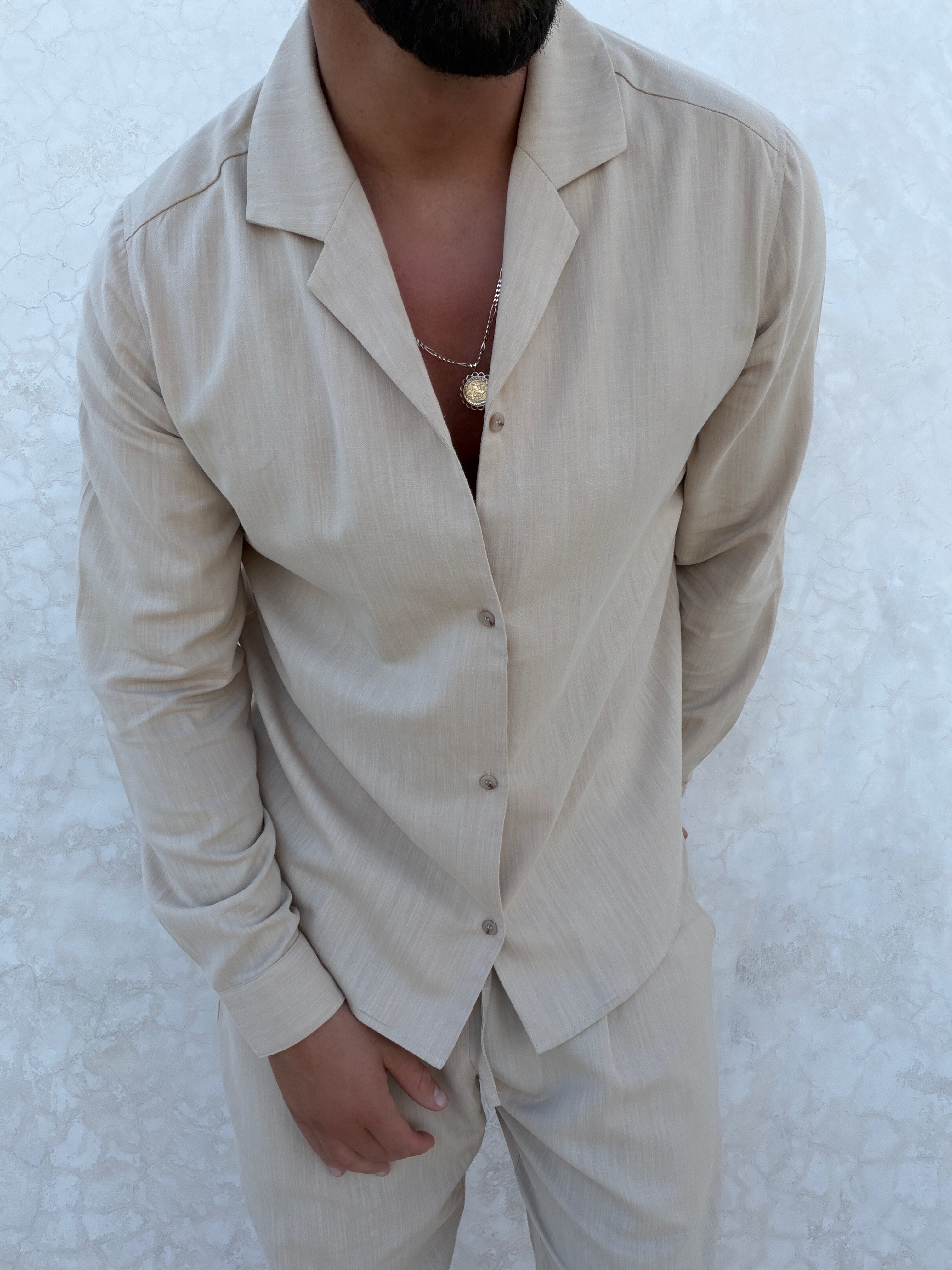 Chemise RIVÉ Lin Classique — Sable