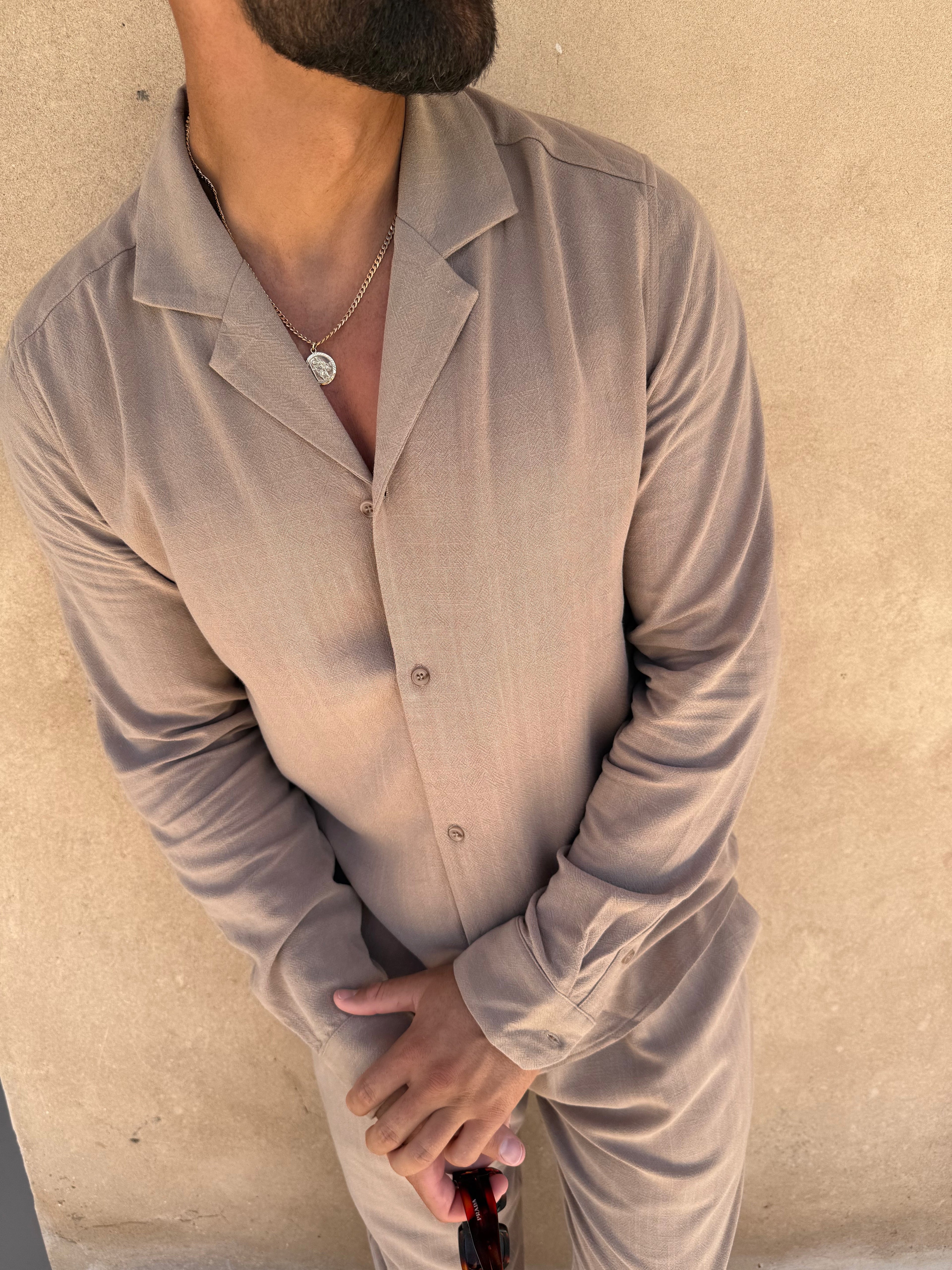 Chemise Lin — Taupe