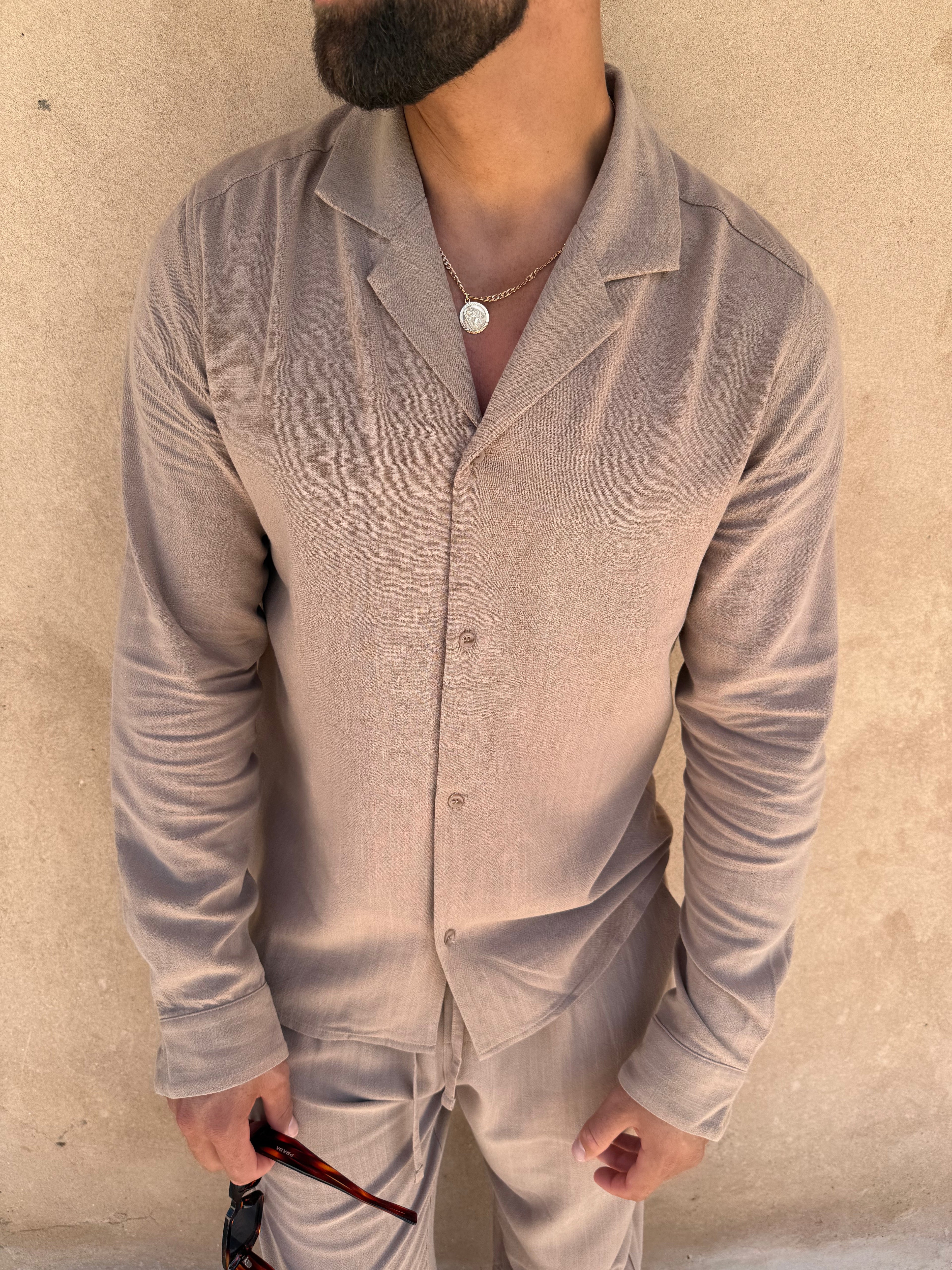 Chemise Lin — Taupe
