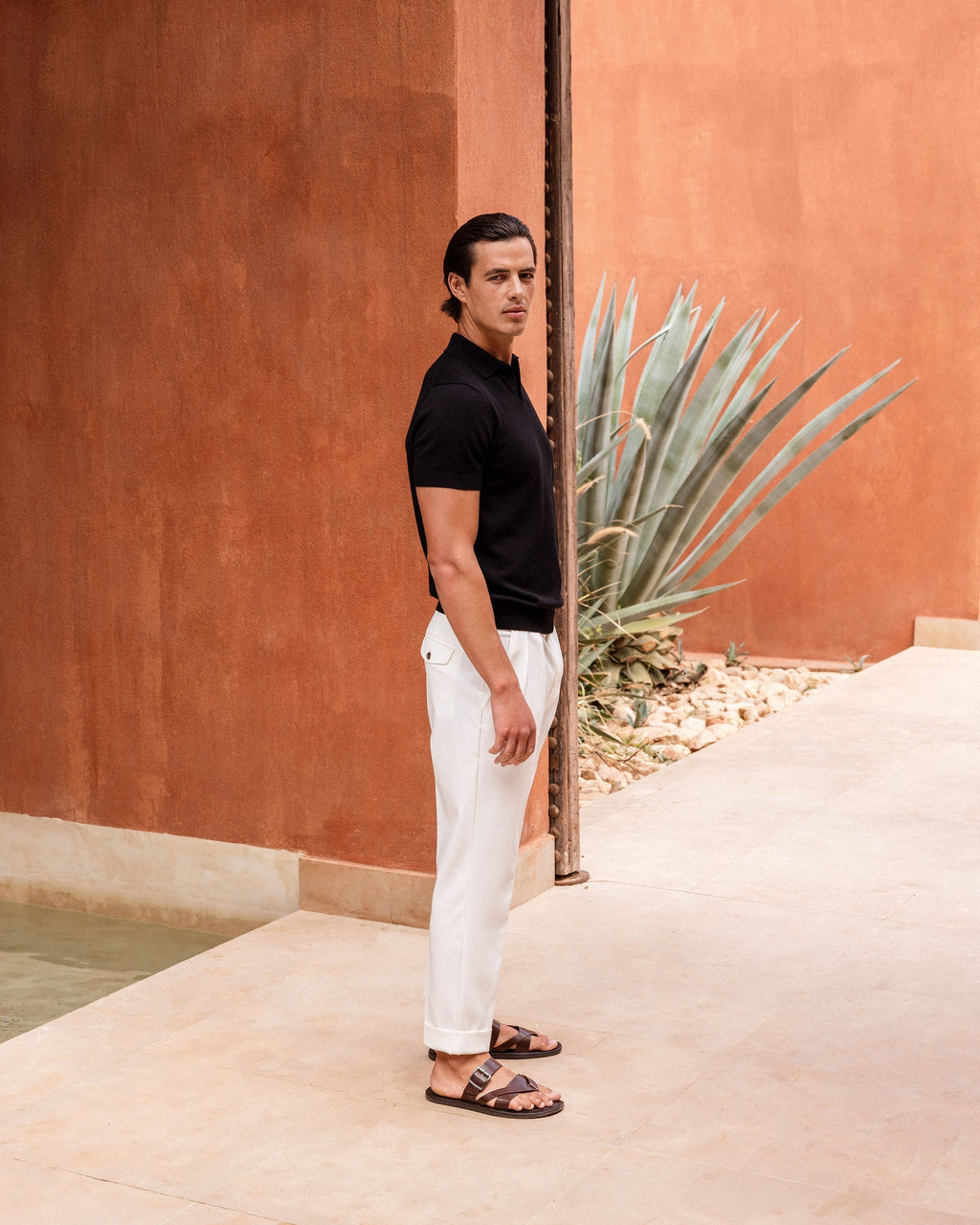 Pantalon Oxford Plissé — Blanc