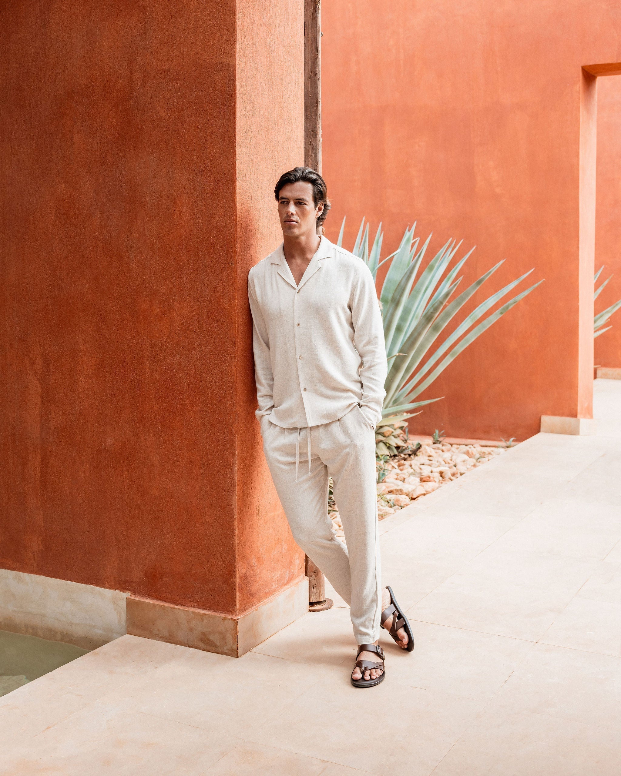 Chemise Lin Col Cubain — Avoine