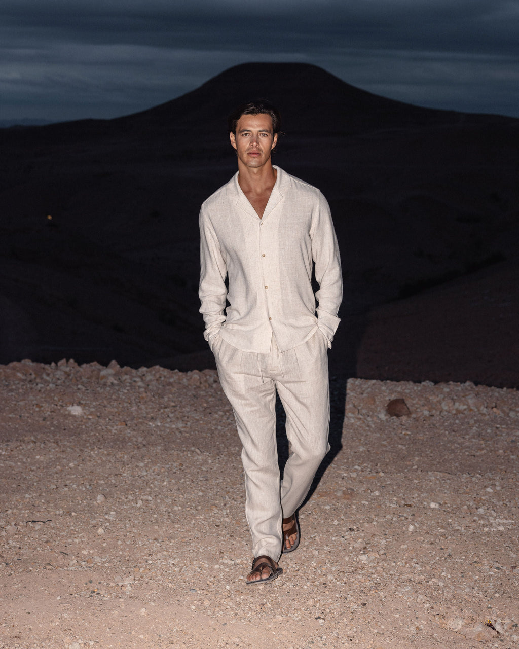 Chemise Lin Col Cubain — Avoine