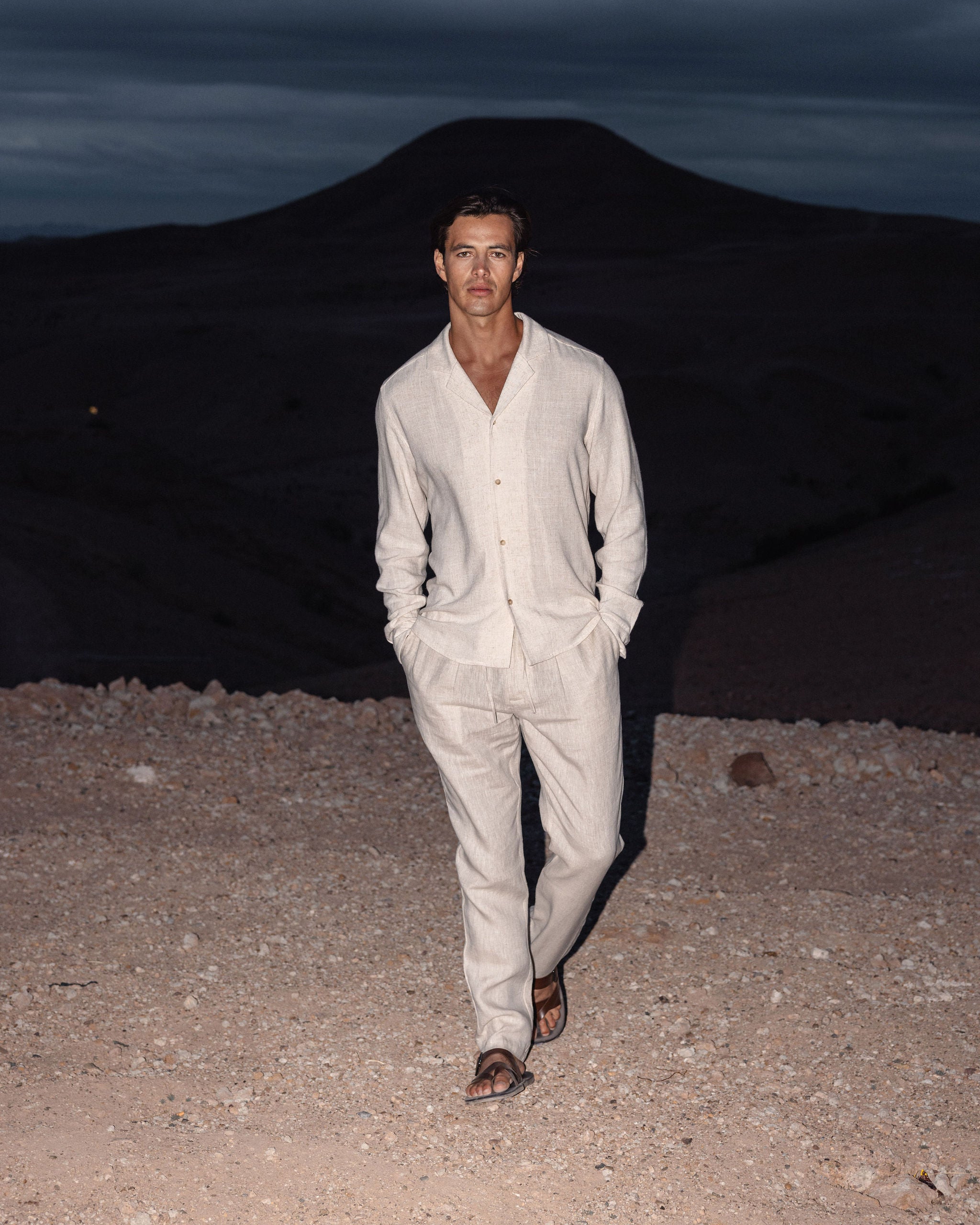 Chemise Lin Col Cubain — Avoine