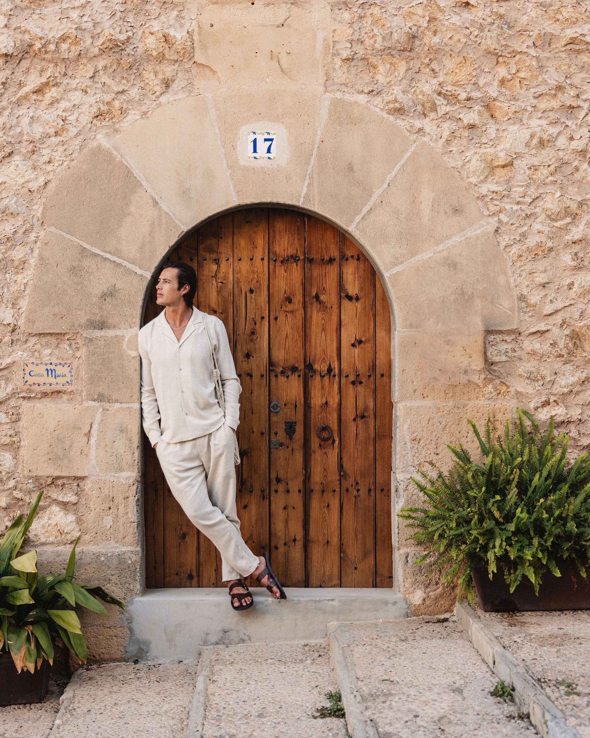Chemise Lin Col Cubain — Avoine