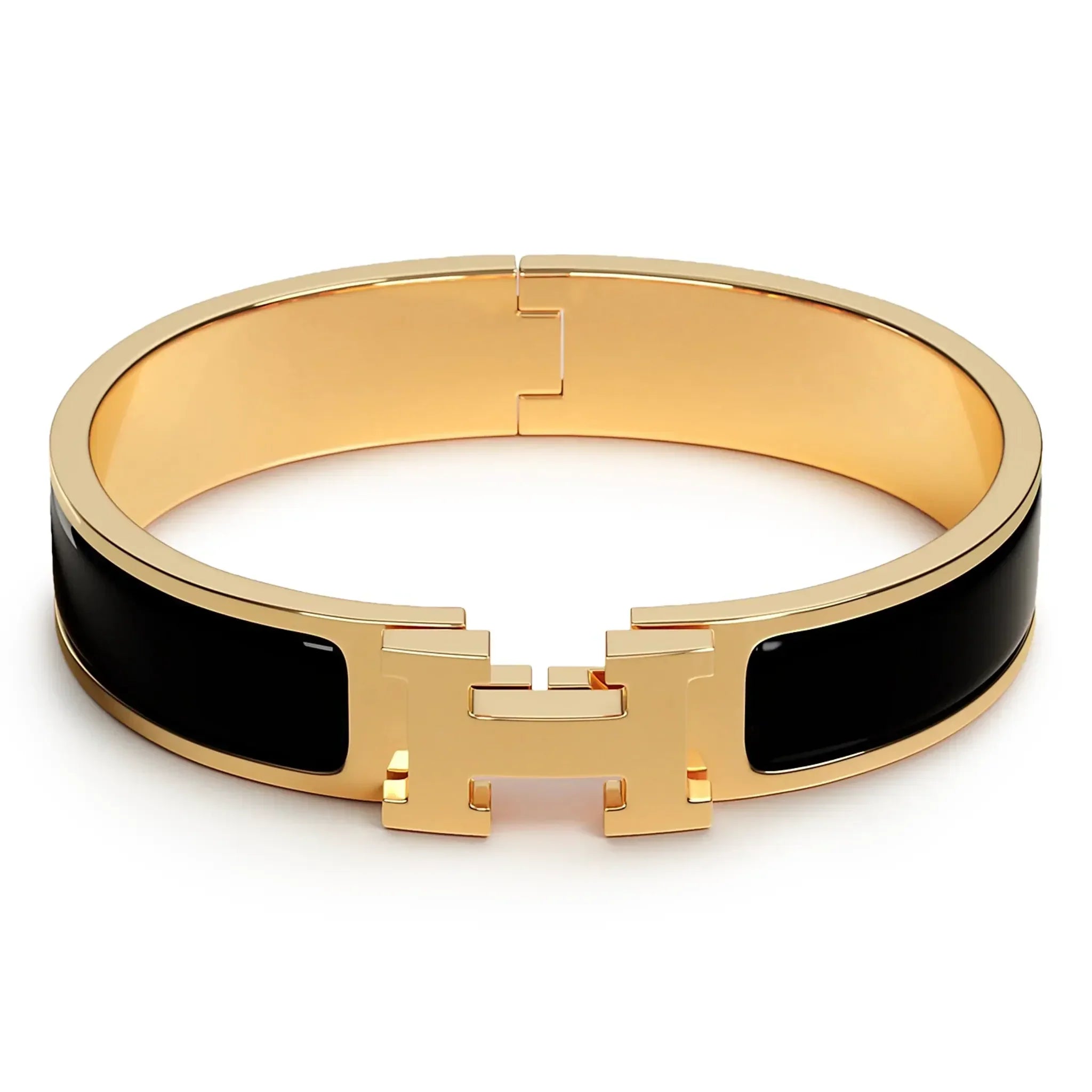 Bracelet Jonc Émail — Noir Mat