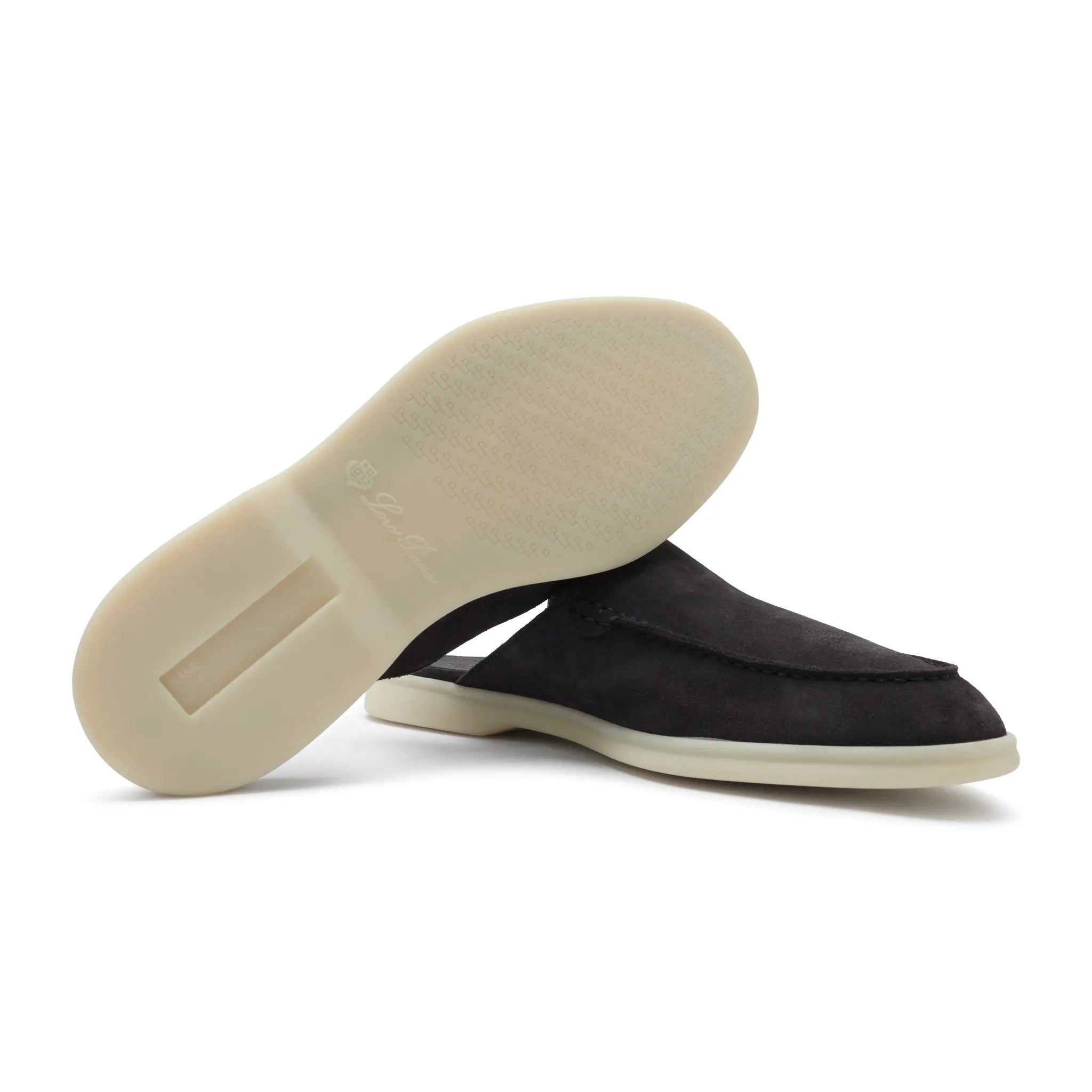 Mocassins Babouche Daim — Bleu Encre