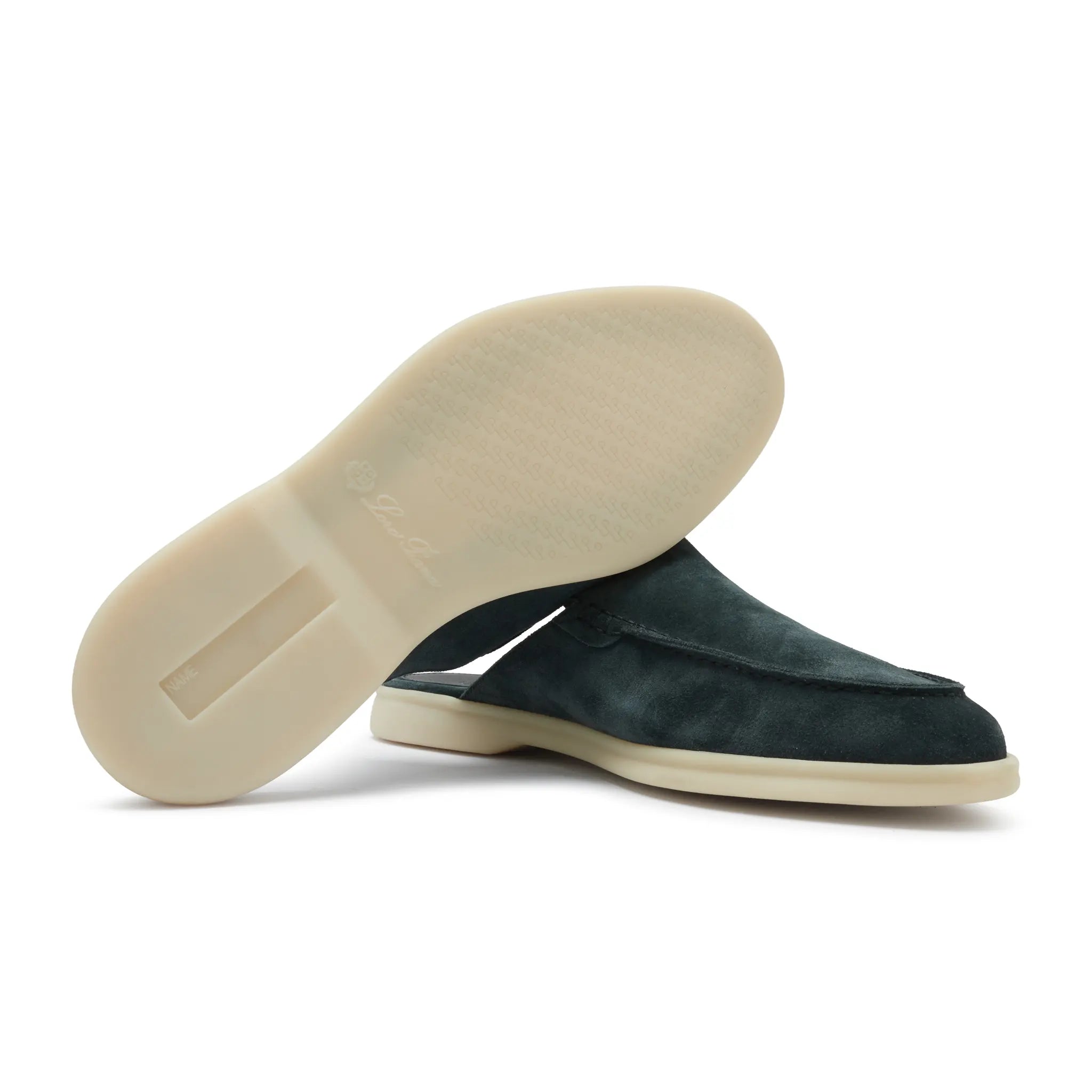 Mocassins Babouche Daim — Vert Foncé