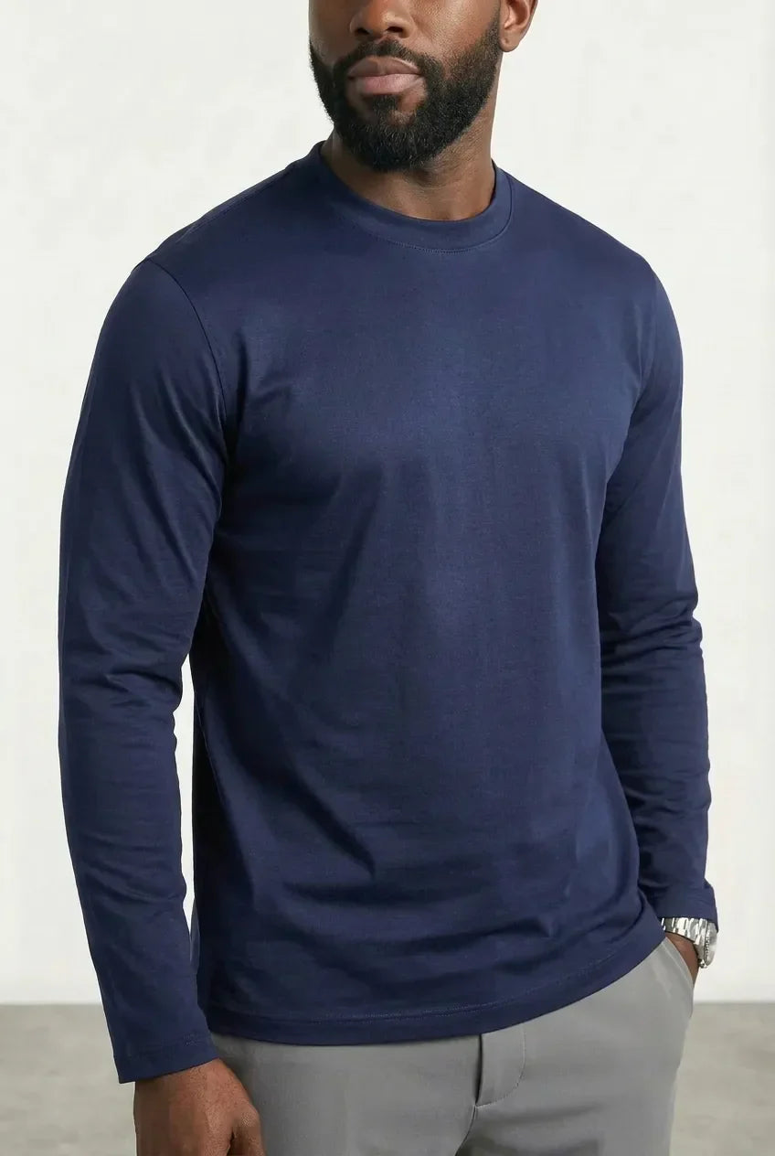 T-shirt Manches Longues Luxe — Bleu Marine