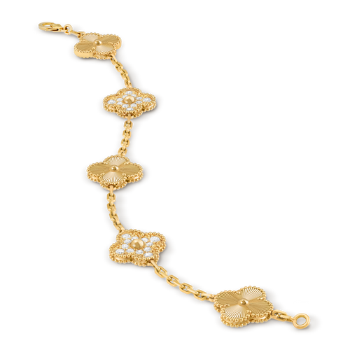 Bracelet Trèfle 5 Motifs — Doré