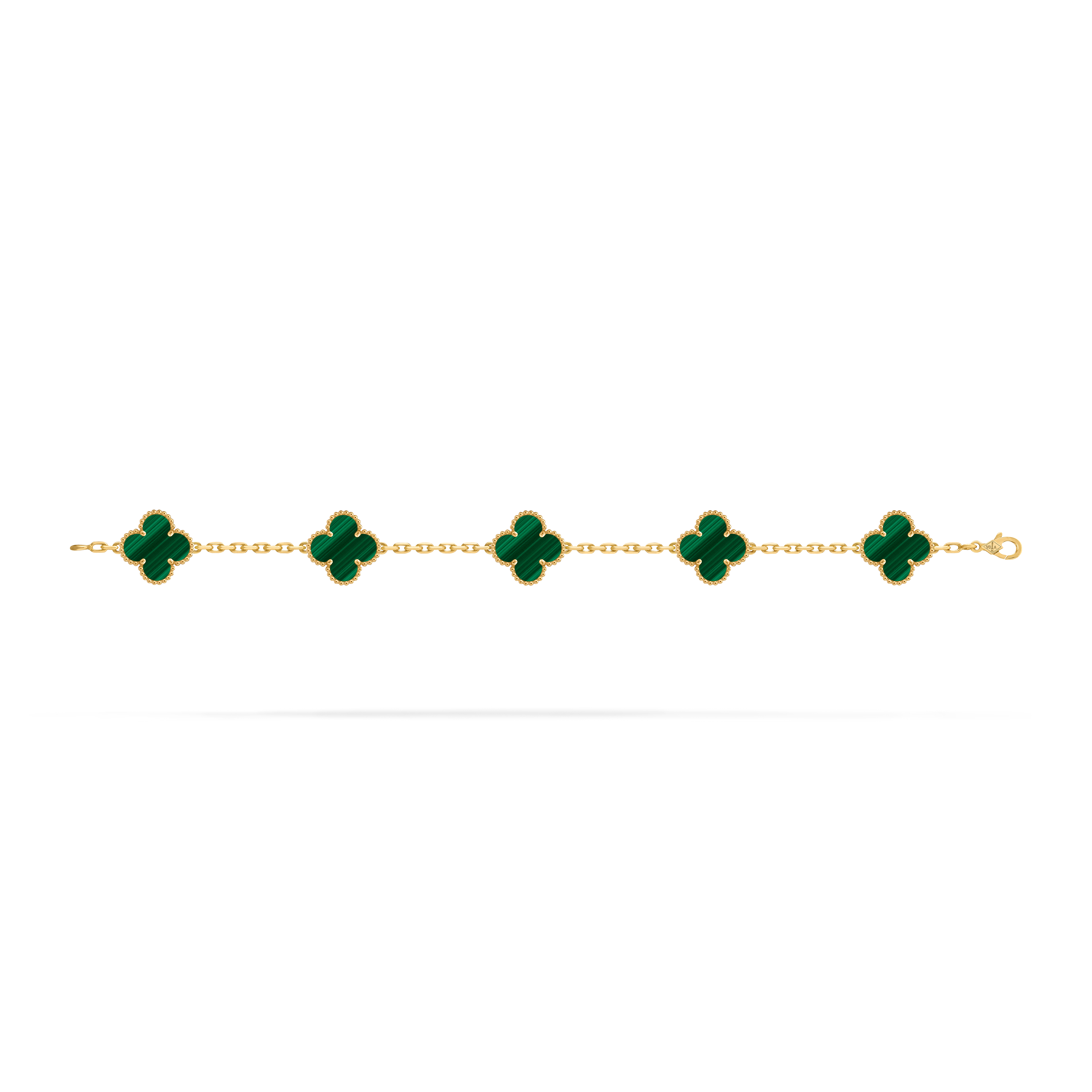 Bracelet Trèfle 5 Motifs — Malachite Verte