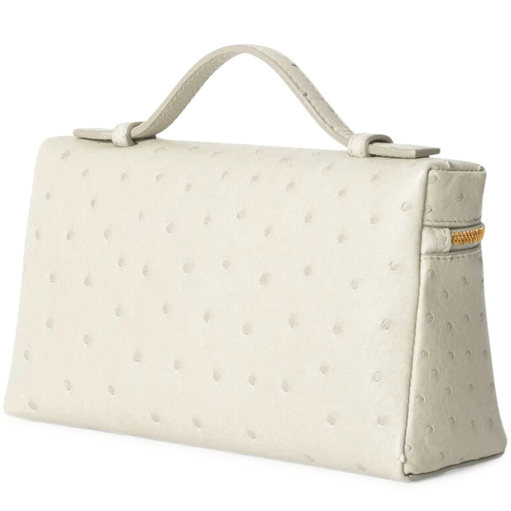 Sacoche Cuir Grainé — Blanc