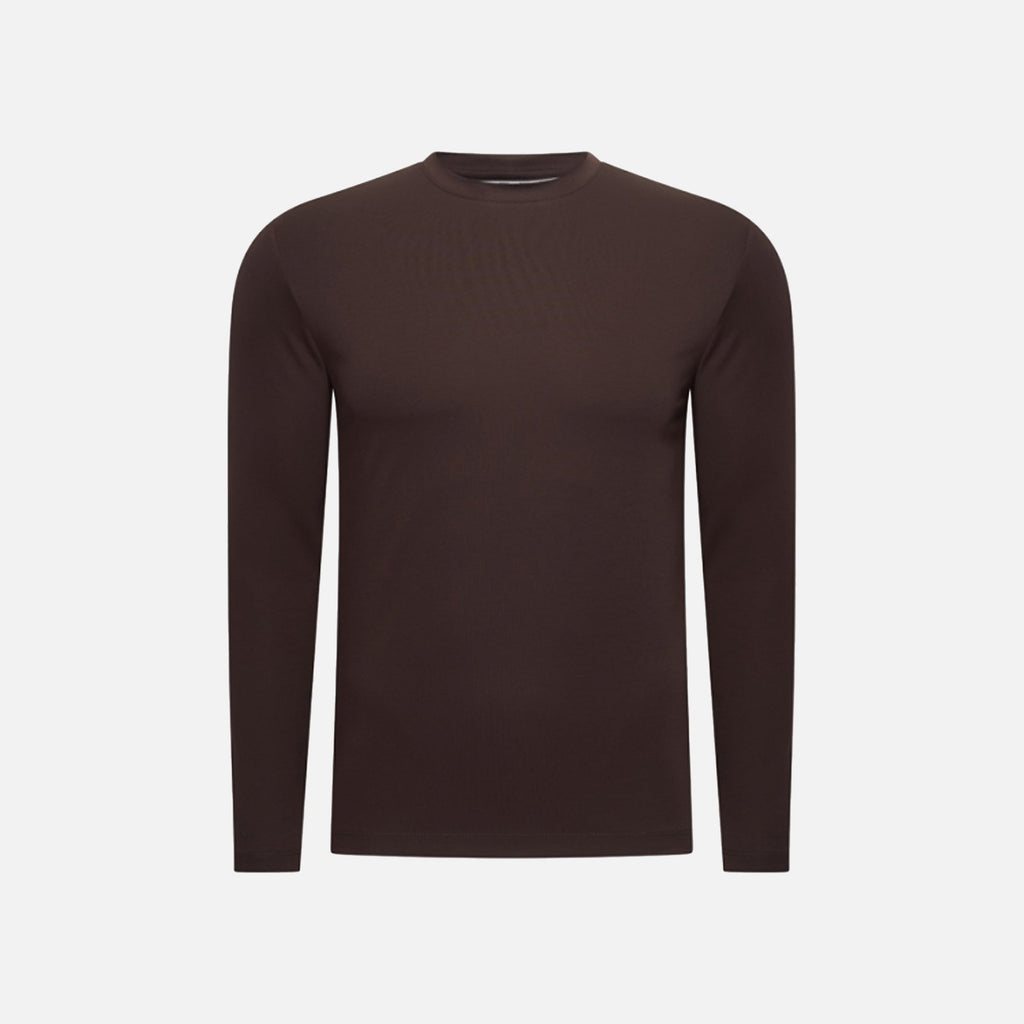 T-Shirt Manches Longues Satiné — Espresso